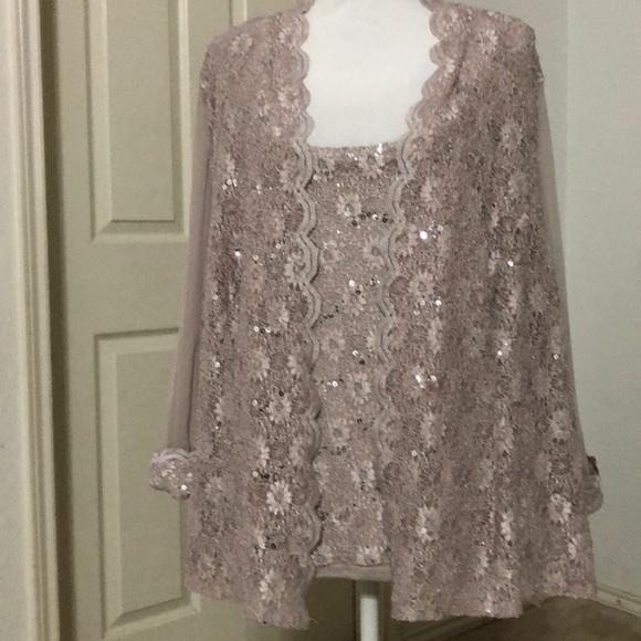 Onyx Plus Size Sequin-Lace Jacket - Picture 3 of 7